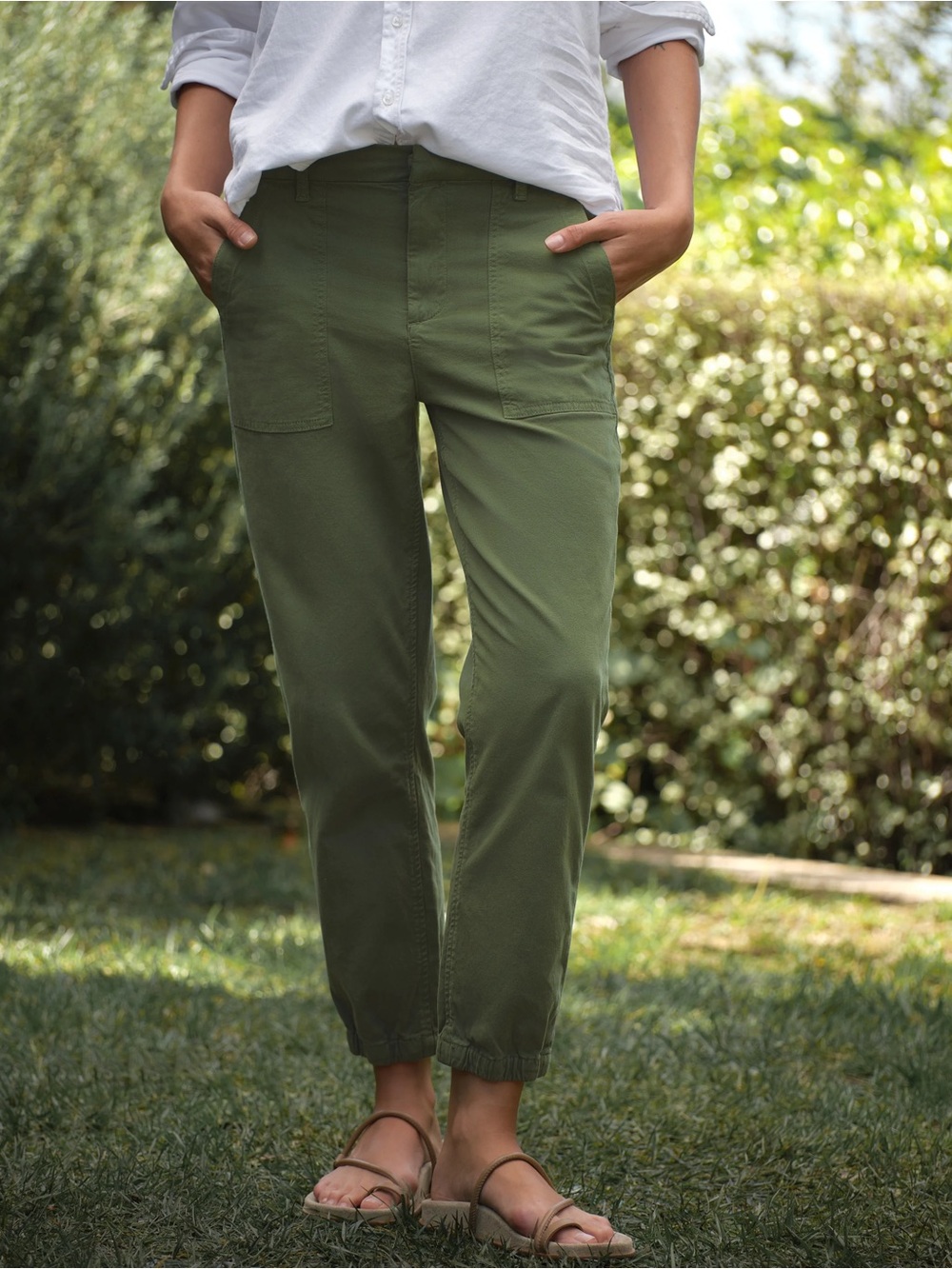 Frank & Eileen Jameson Utility Jogger Army Green Womens 14